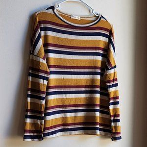 Ginger G Striped Scoop Neck Hoodie SIze Small